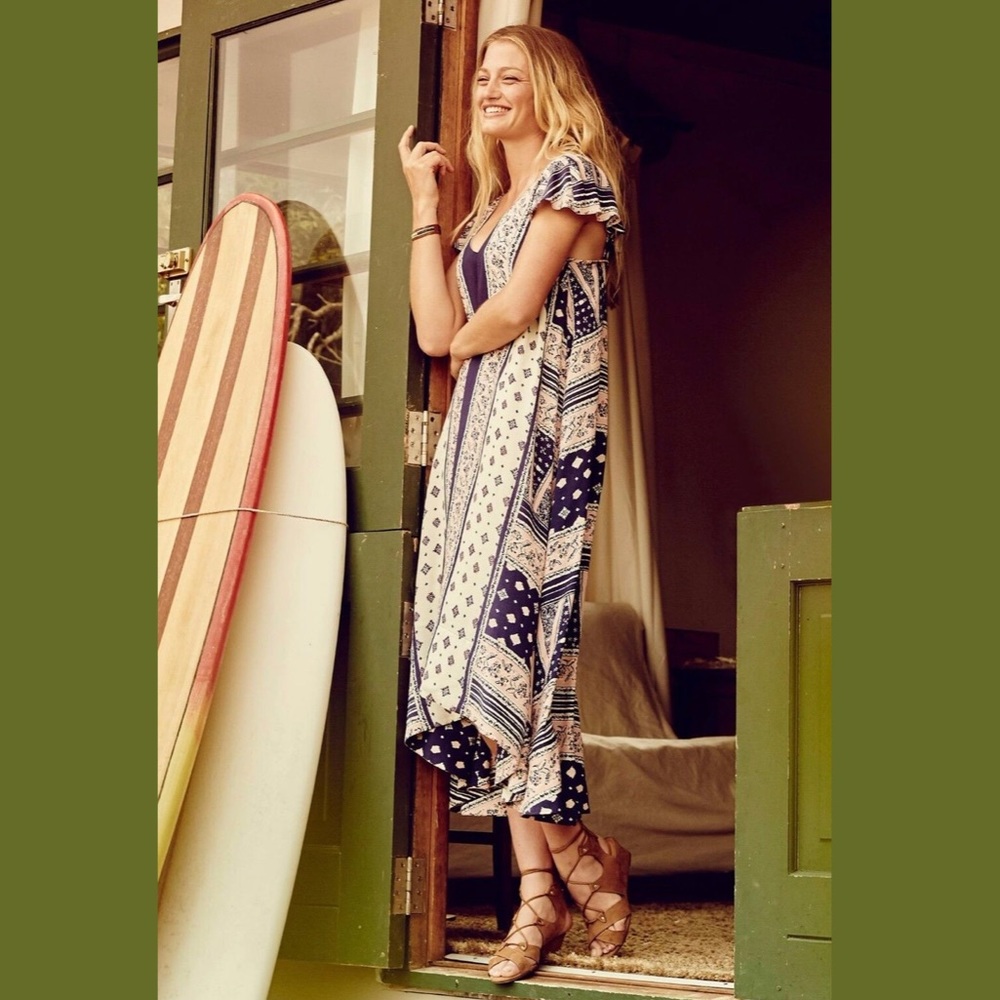 Anthropologie Maeve Floral Summertide Swing Maxi Dress